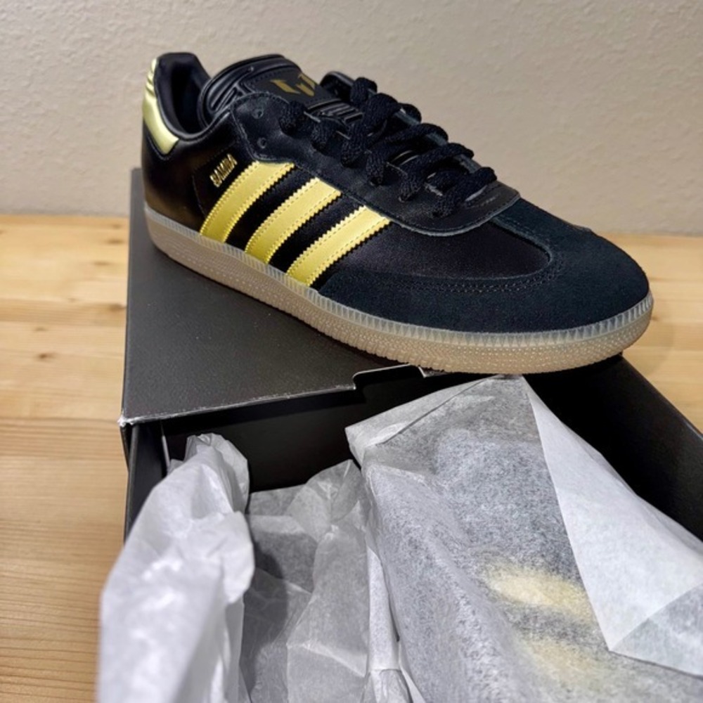Adidas Samba Messi Shoes Women's 10 / Men's 9 Black Gold‎ Unisex IH8159 - Picture 4 of 10